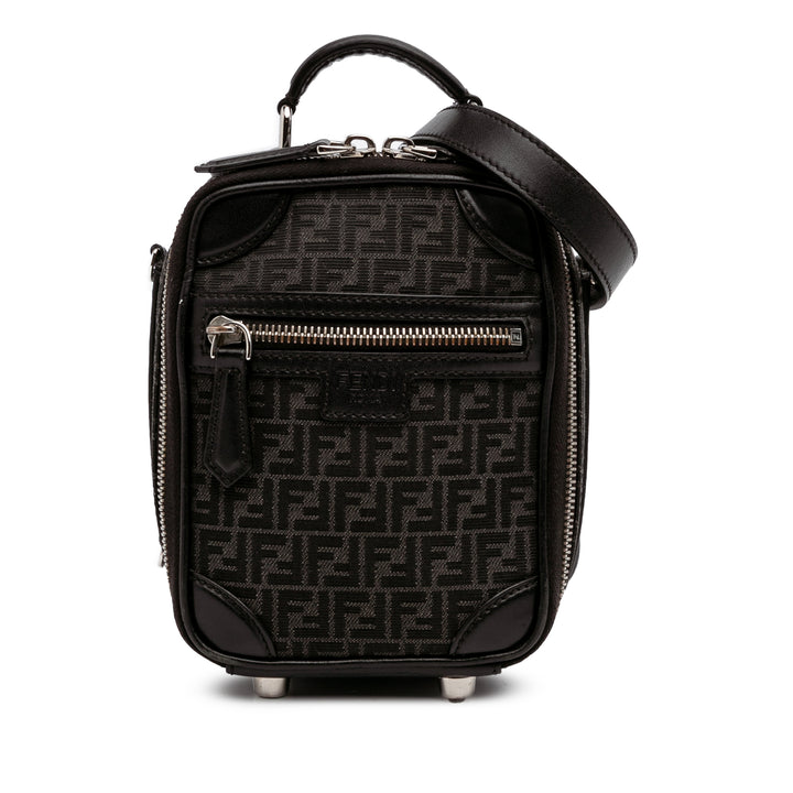 Mini Zucchino Recycled Jacquard Trolley Satchel Black - Gaby Paris