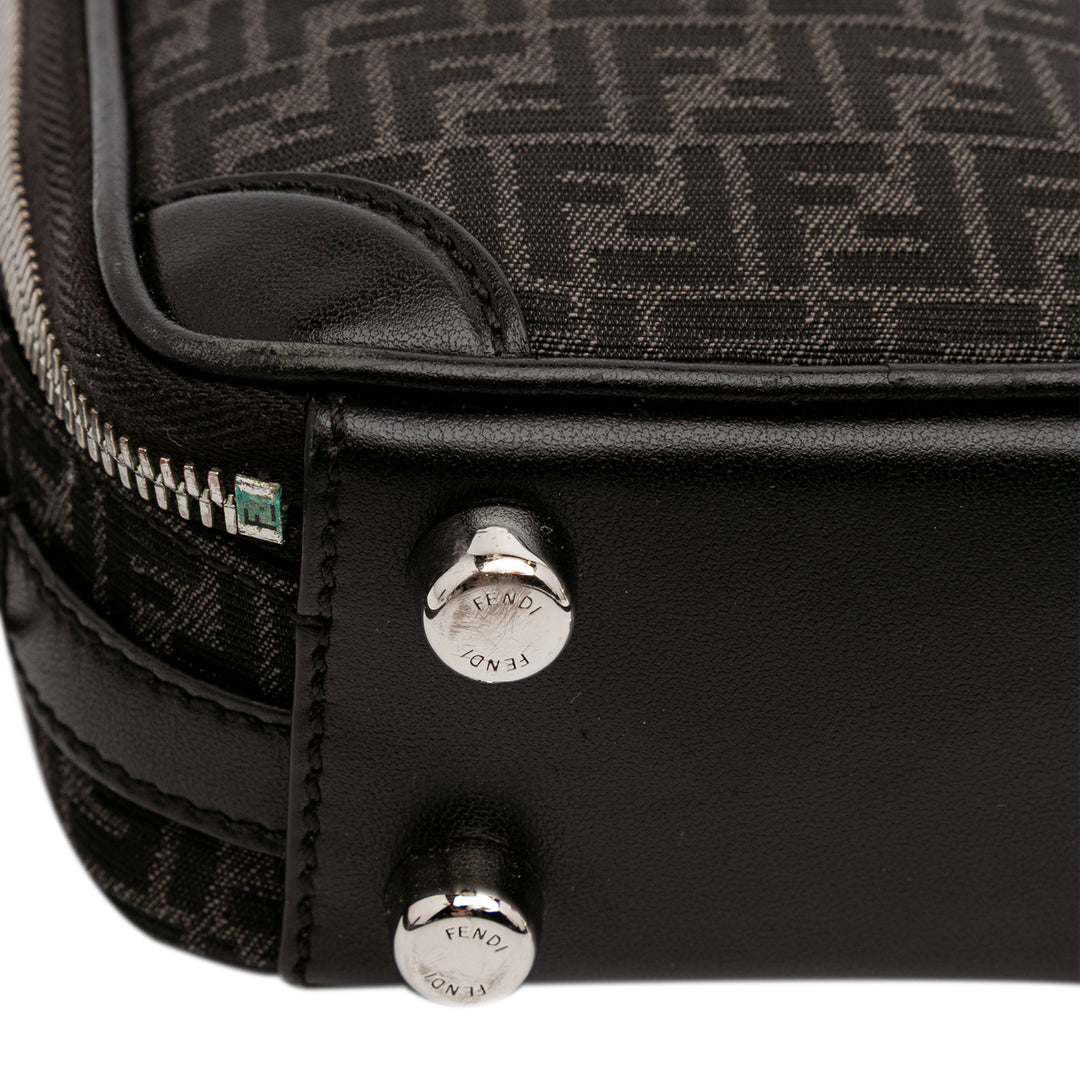 Mini Zucchino Recycled Jacquard Trolley Satchel Black - Gaby Paris