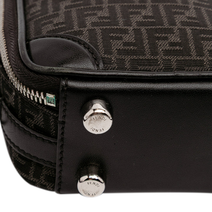 Mini Zucchino Recycled Jacquard Trolley Satchel Black - Gaby Paris