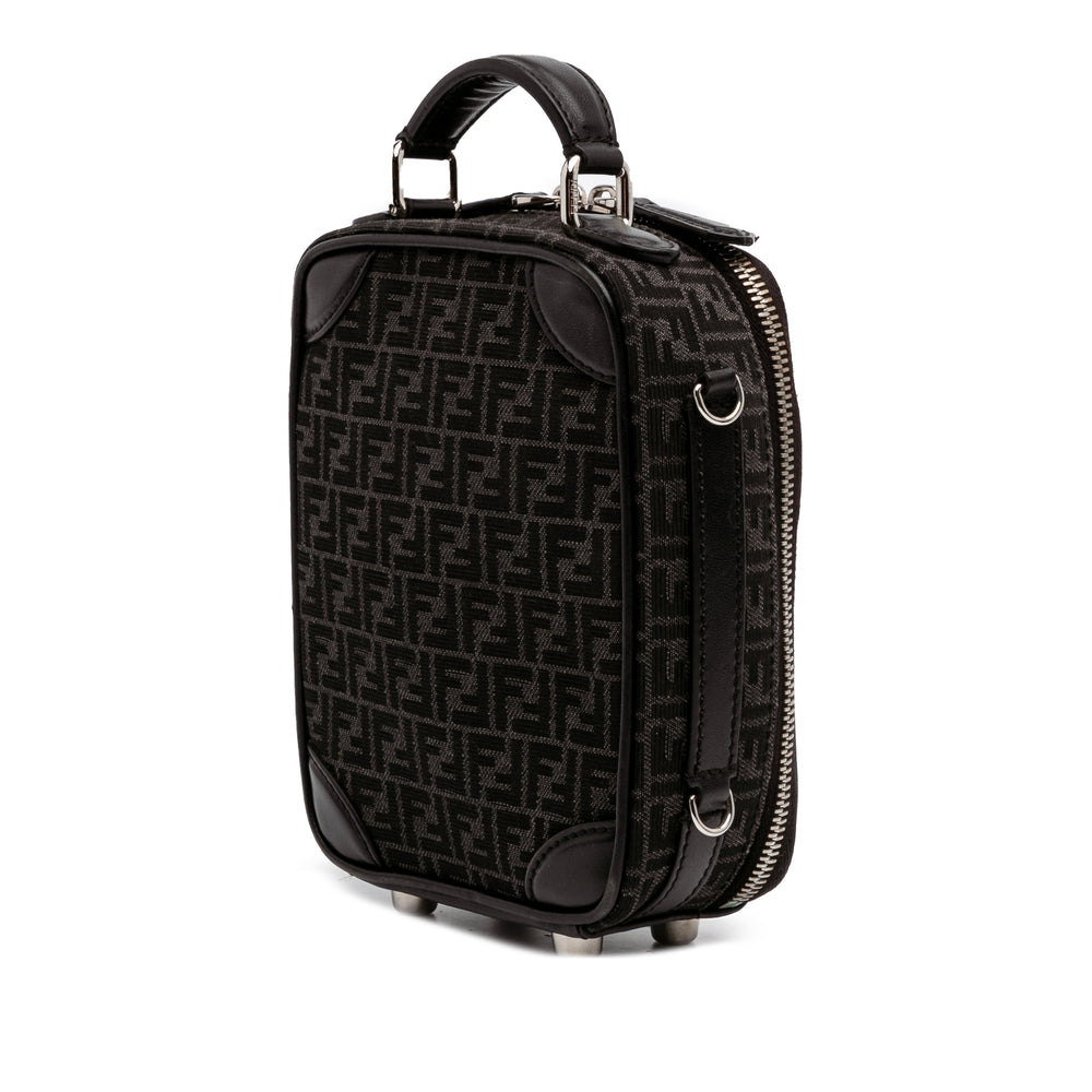 Mini Zucchino Recycled Jacquard Trolley Satchel Black - Gaby Paris