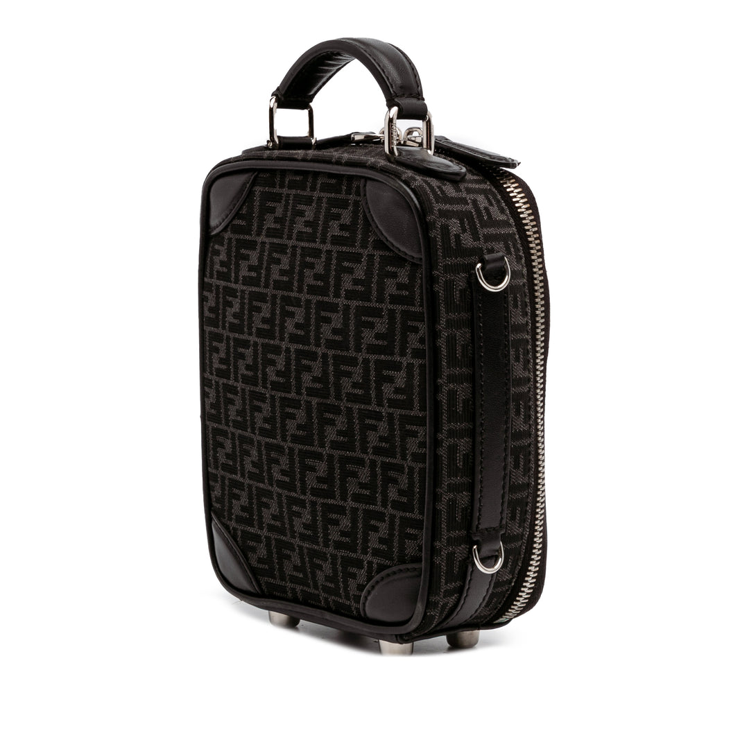 Mini Zucchino Recycled Jacquard Trolley Satchel Black - Gaby Paris