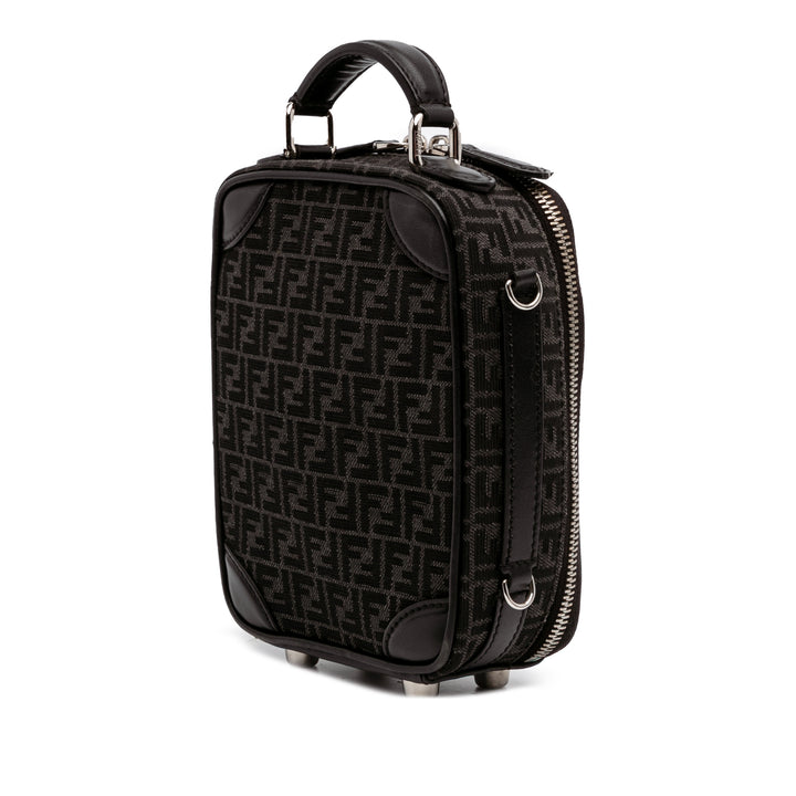 Mini Zucchino Recycled Jacquard Trolley Satchel Black - Gaby Paris