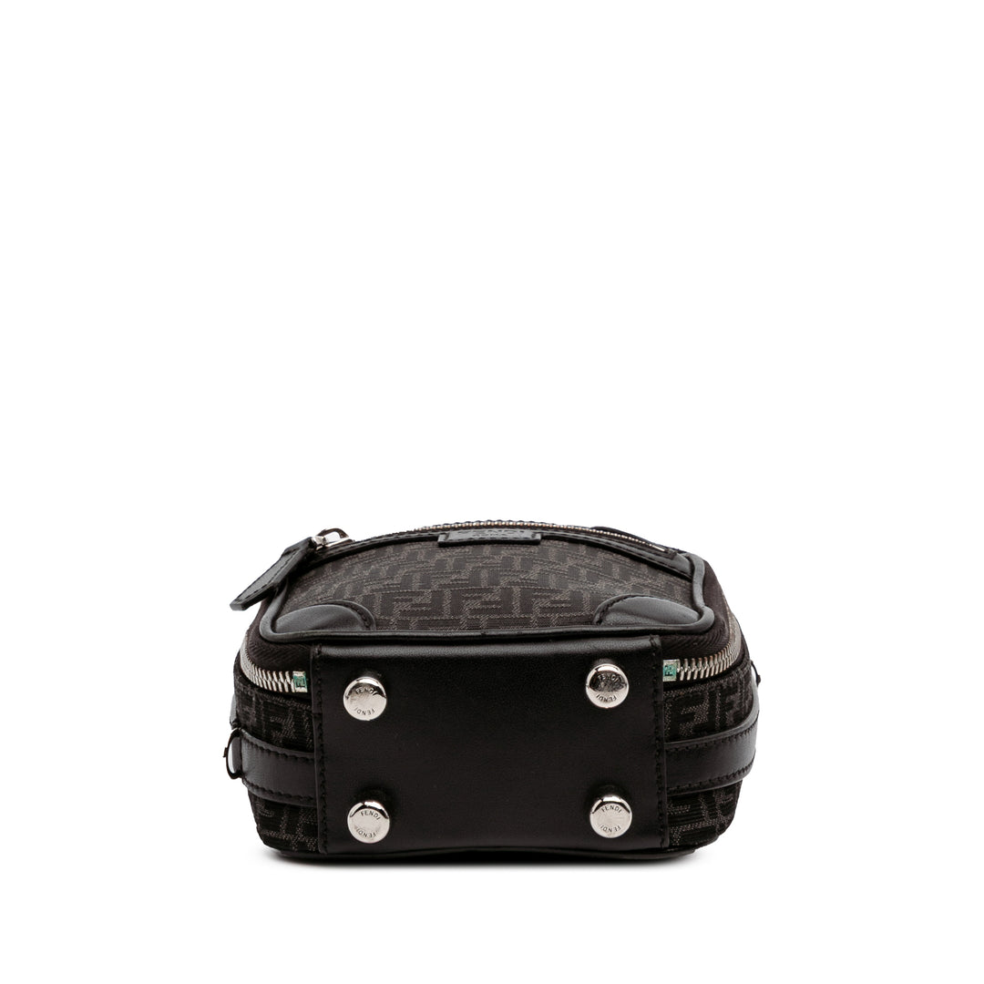 Mini Zucchino Recycled Jacquard Trolley Satchel Black - Gaby Paris