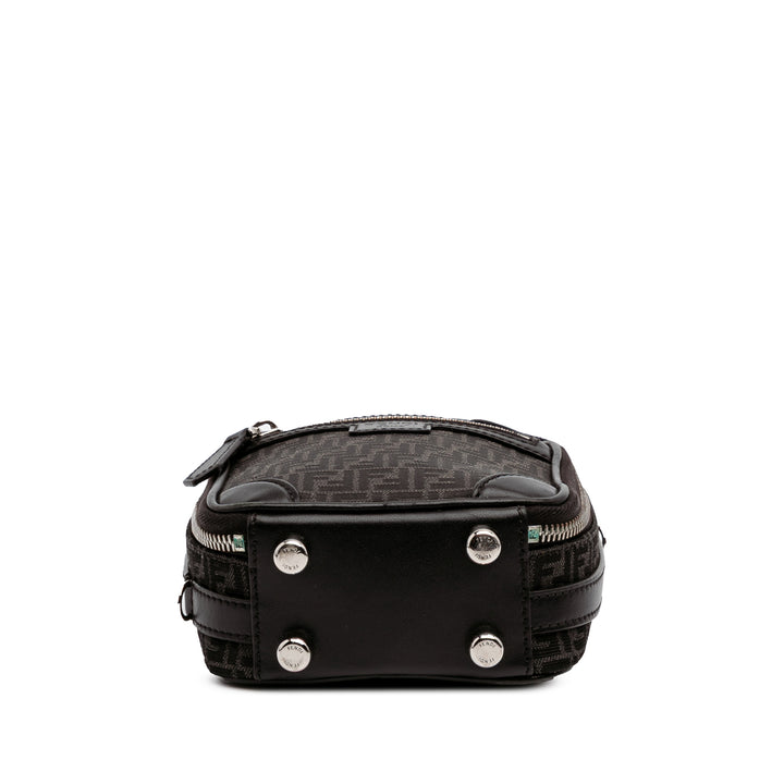 Mini Zucchino Recycled Jacquard Trolley Satchel Black - Gaby Paris