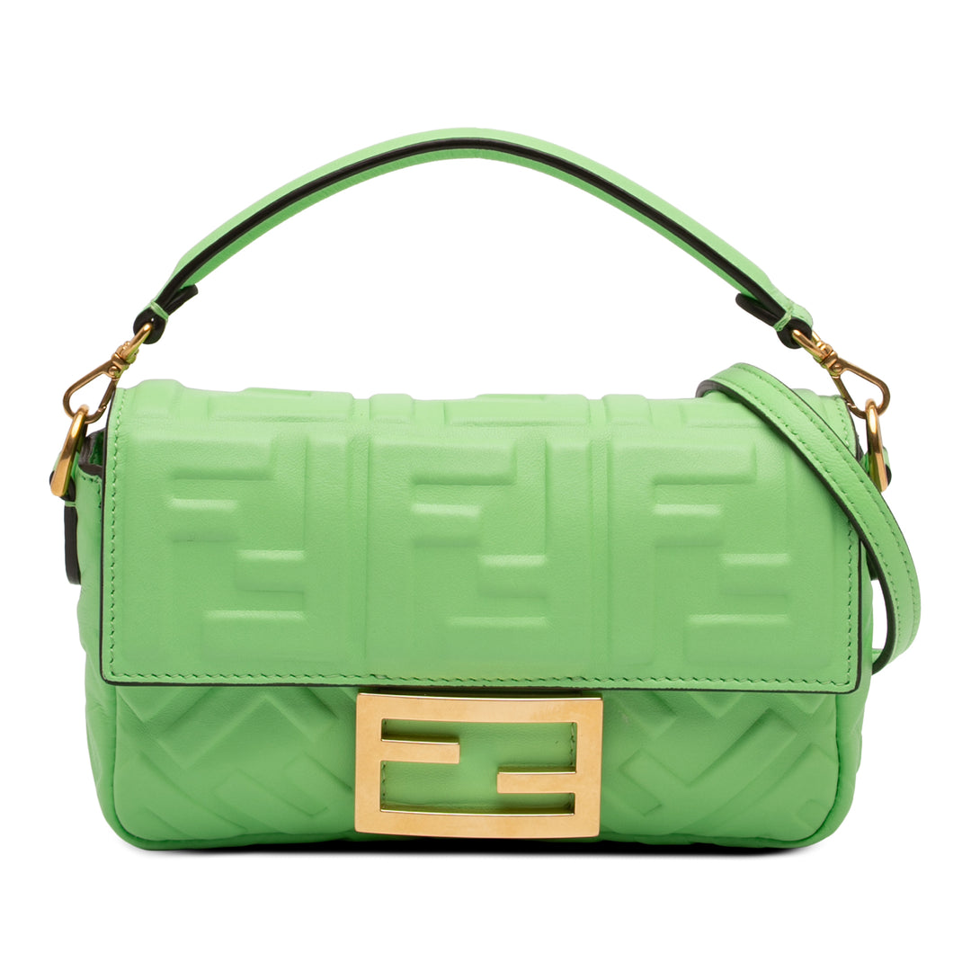 Fendi Mini Zucca embossé Cuir Baguette Sac