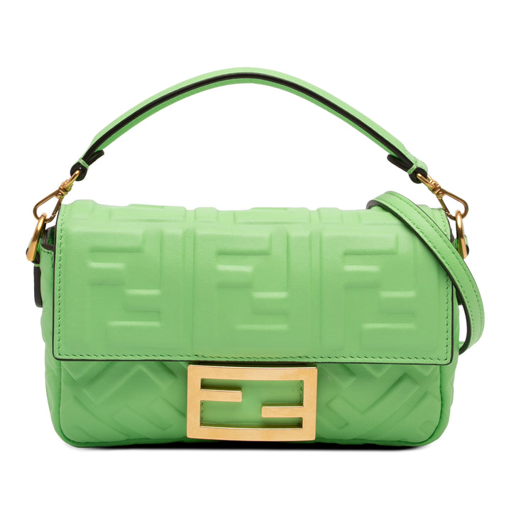 Fendi Mini Zucca embossé Cuir Baguette Sac