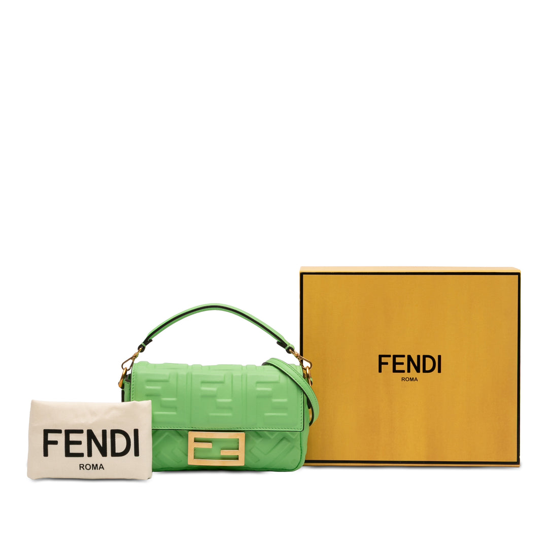 Fendi Mini Zucca embossé Cuir Baguette Sac