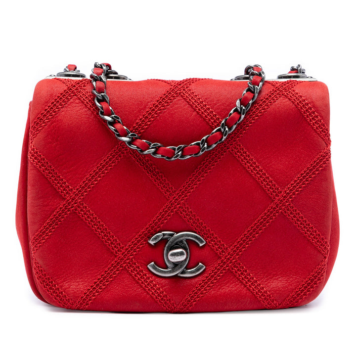 Chanel Mini CC Iridescent Cuir de veau Diamond Stitch à rabat