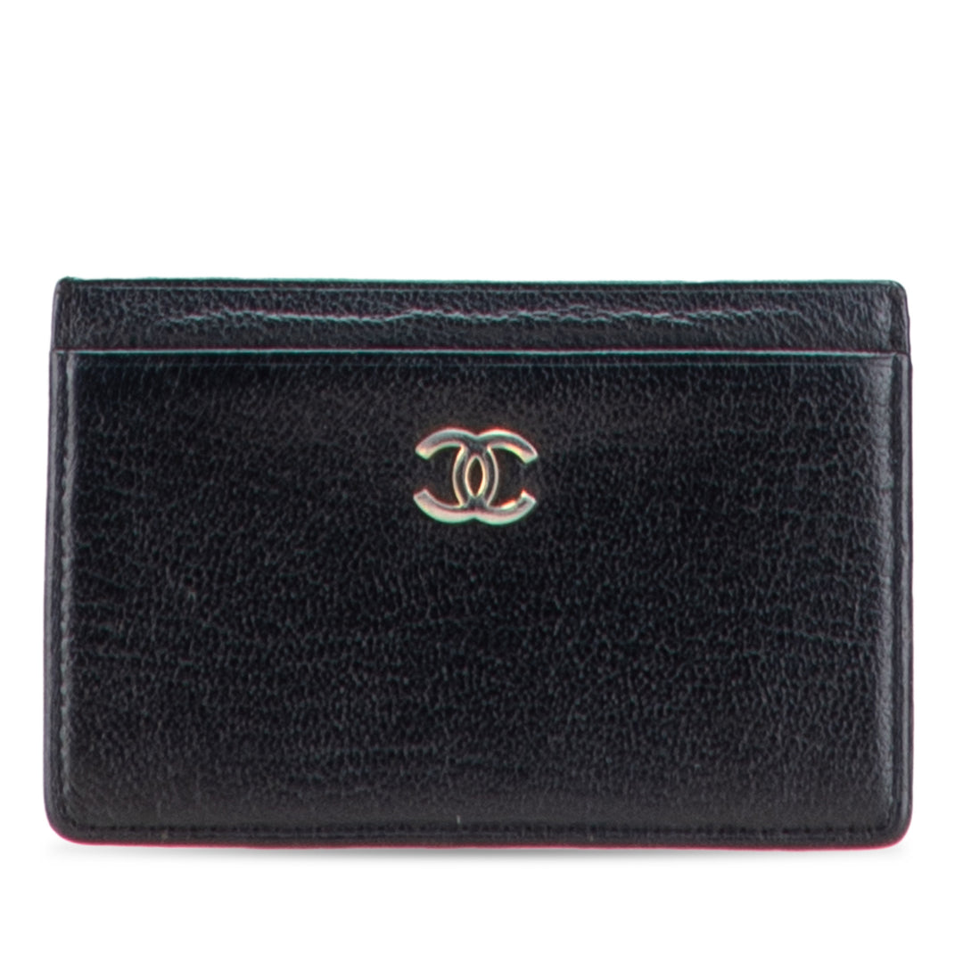 CC Goatskin Card Holder Black - Gaby Paris