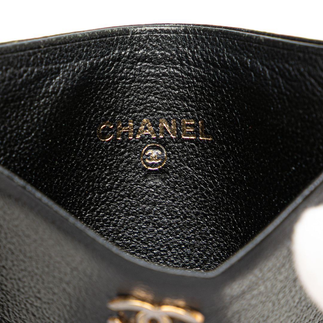 CC Goatskin Card Holder Black - Gaby Paris