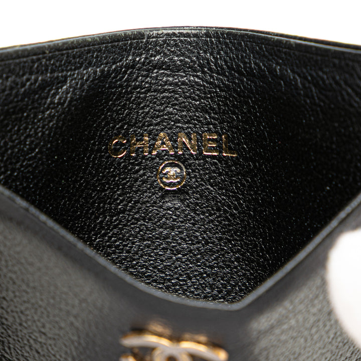 CC Goatskin Card Holder Black - Gaby Paris