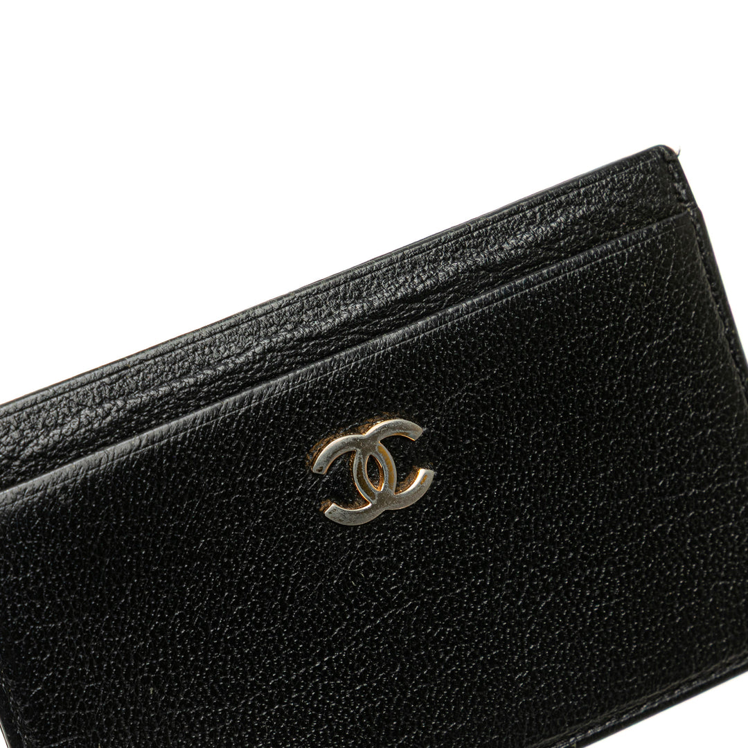 CC Goatskin Card Holder Black - Gaby Paris