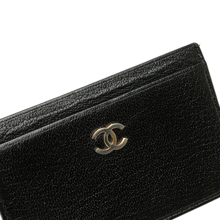 CC Goatskin Card Holder Black - Gaby Paris