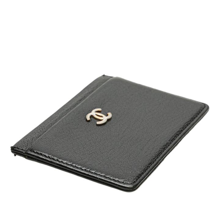 CC Goatskin Card Holder Black - Gaby Paris