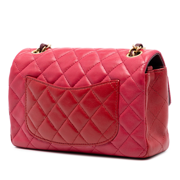 Chanel Classic Rectangulaire Tricolore Rabat simple Mini Cuir d'agneau