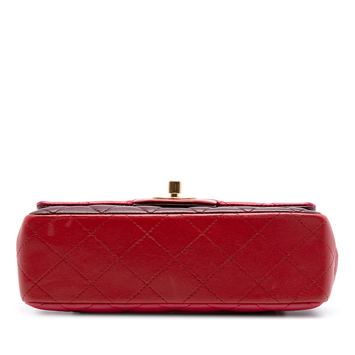 Chanel Classic Rectangulaire Tricolore Rabat simple Mini Cuir d'agneau