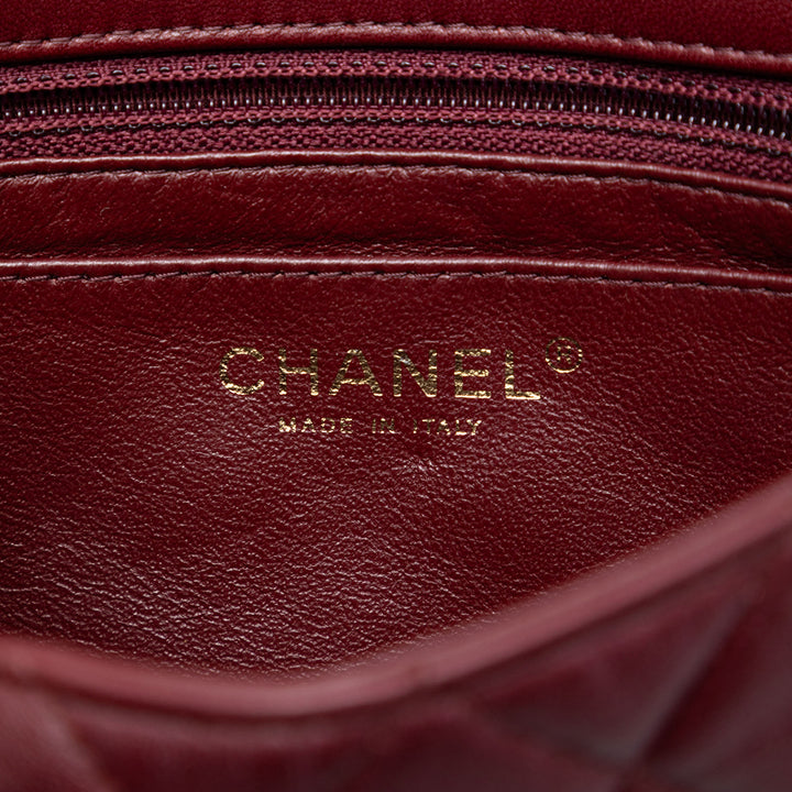 Chanel Classic Rectangulaire Tricolore Rabat simple Mini Cuir d'agneau