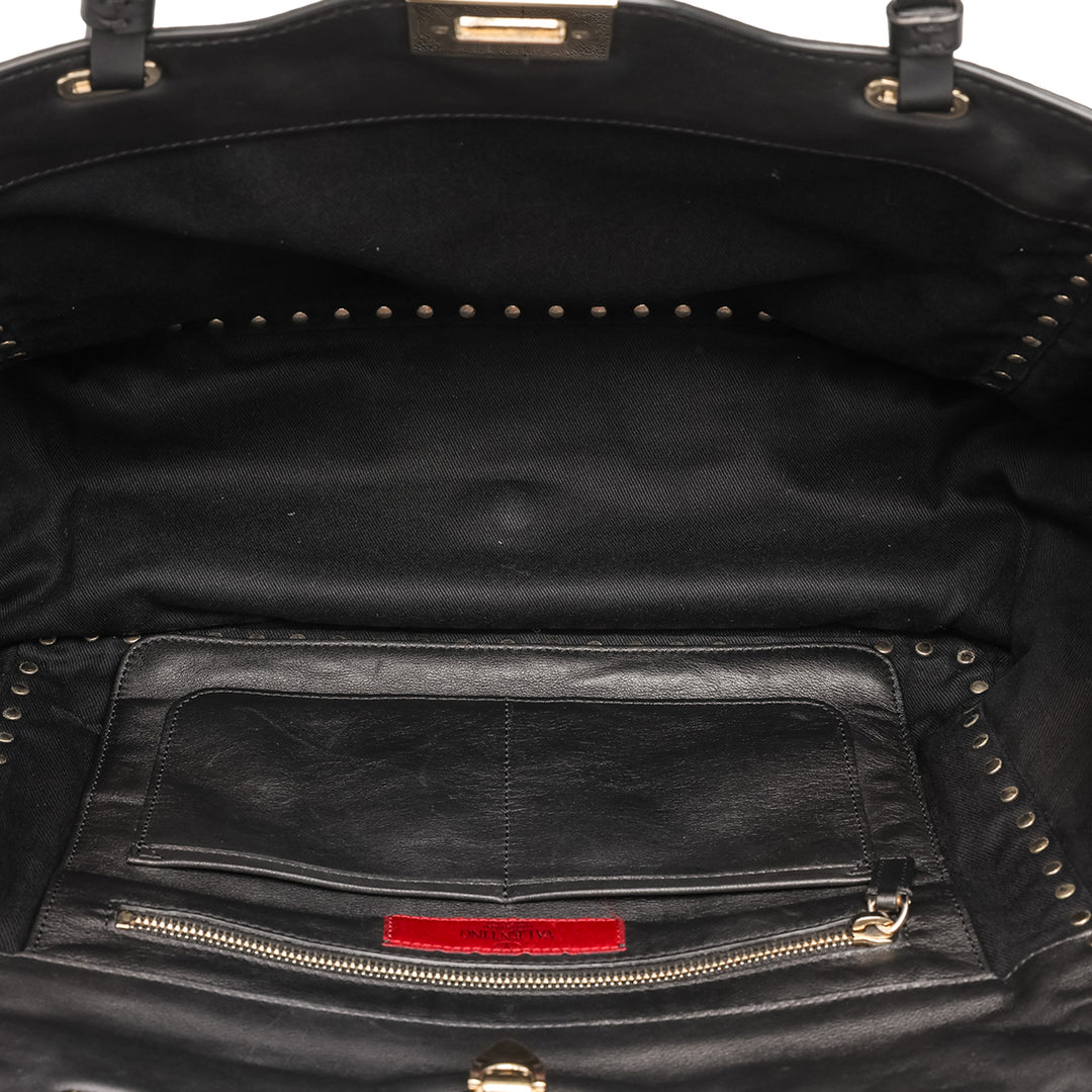 Valentino Rockstud Trapeze Sac Moyen Noir