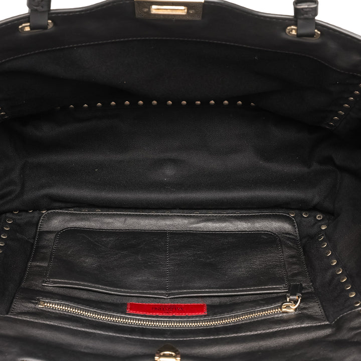Valentino Rockstud Trapeze Sac Moyen Noir