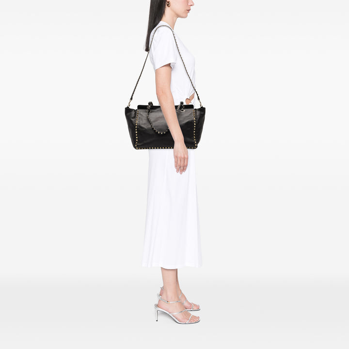 Valentino Rockstud Trapeze Sac Moyen Noir