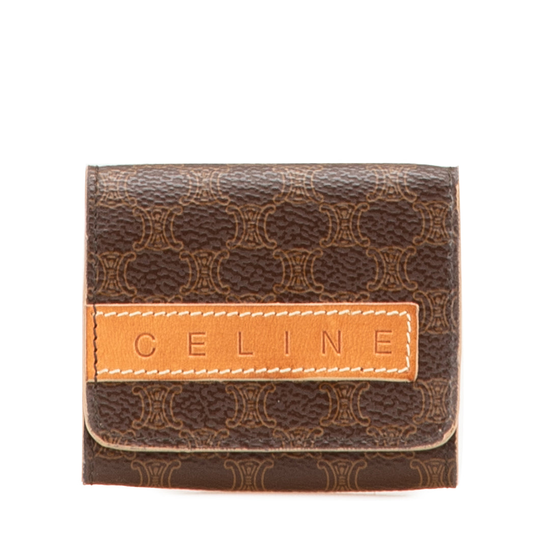 Macadam Coated Canvas Coin Pouch Brown - Gaby Paris