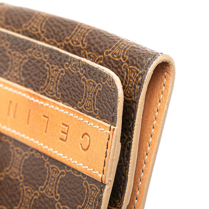 Macadam Coated Canvas Coin Pouch Brown - Gaby Paris