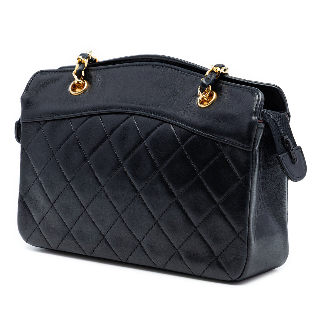 Chanel CC Matelassé Cuir d’agneau Zip Sac à main