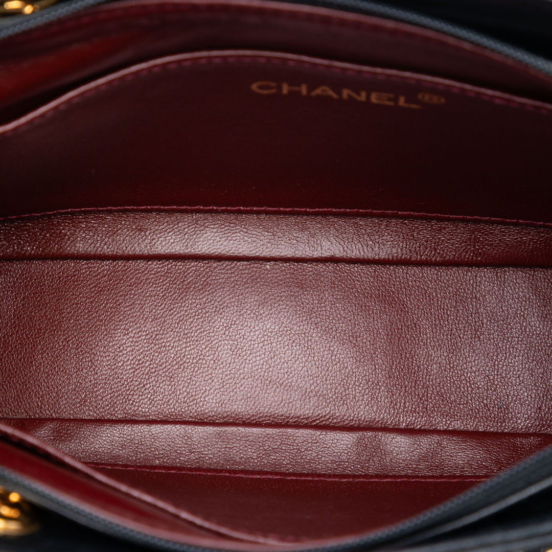 Chanel CC Matelassé Cuir d’agneau Zip Sac à main