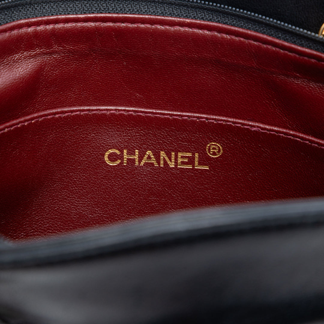 Chanel CC Matelassé Cuir d’agneau Zip Sac à main