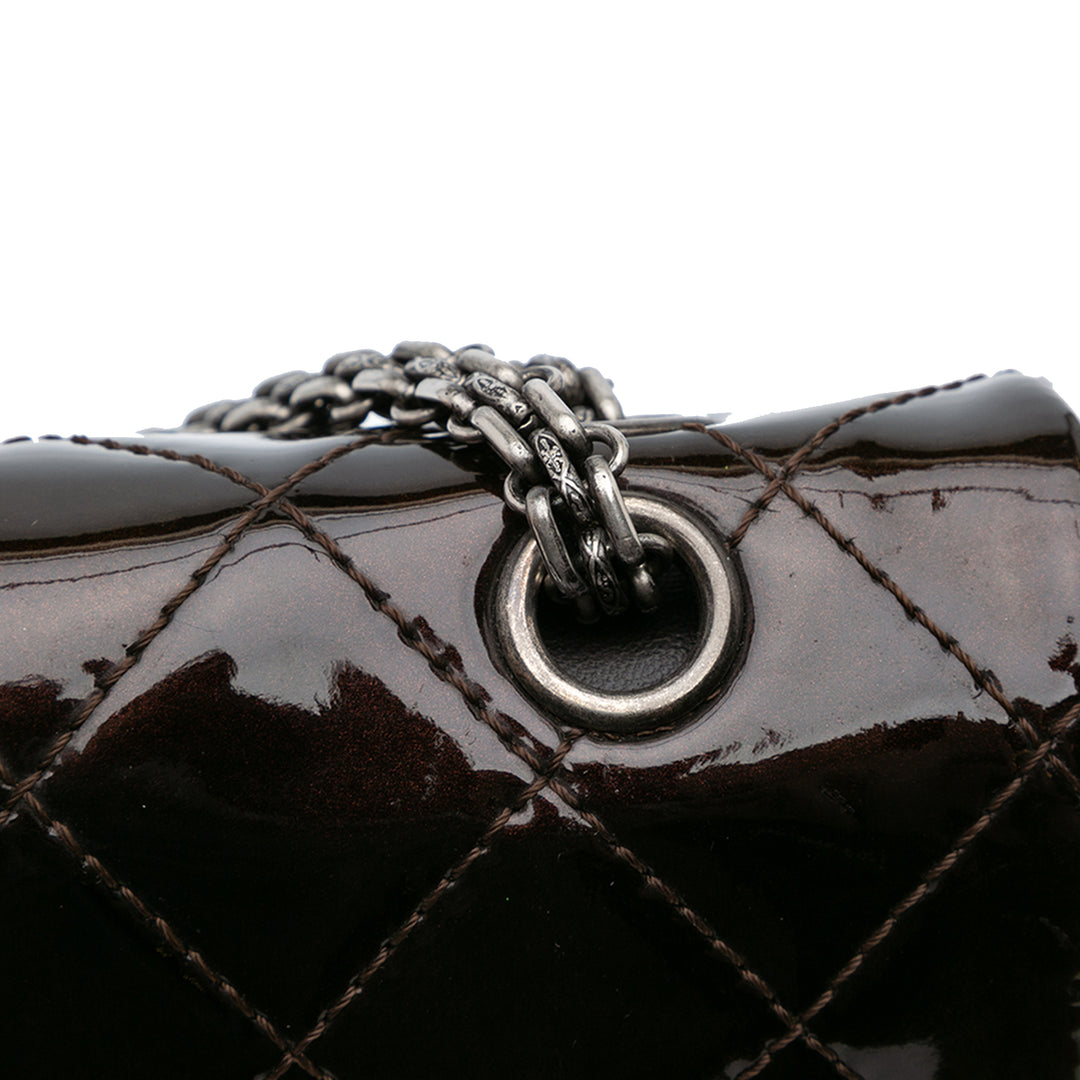 Reissue 2.55 Quilted Patent Double Flap 227 Brown - Gaby Paris