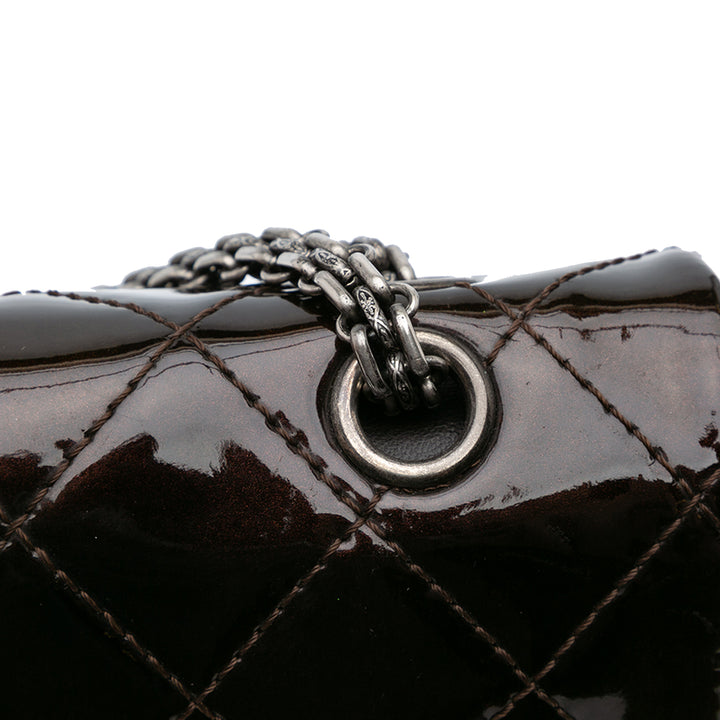 Reissue 2.55 Quilted Patent Double Flap 227 Brown - Gaby Paris