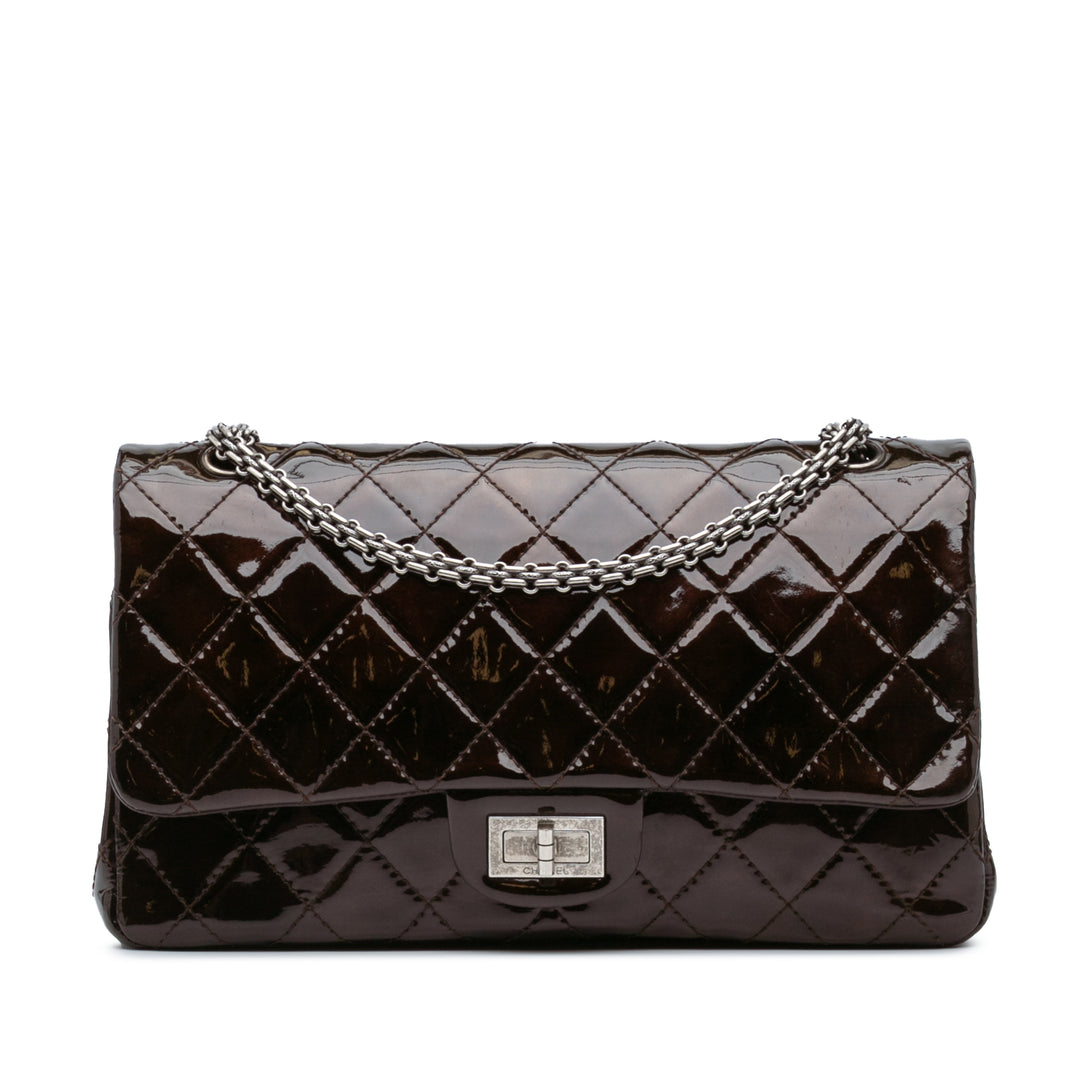 Reissue 2.55 Quilted Patent Double Flap 227 Brown - Gaby Paris