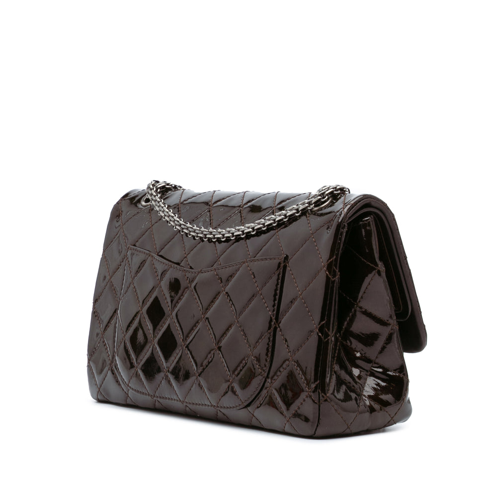 Reissue 2.55 Quilted Patent Double Flap 227 Brown - Gaby Paris
