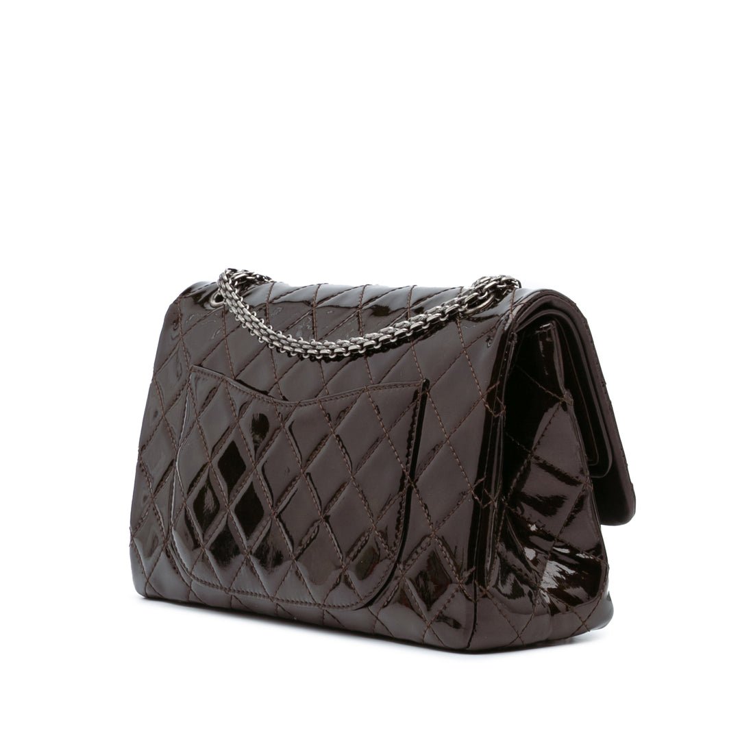 Reissue 2.55 Quilted Patent Double Flap 227 Brown - Gaby Paris