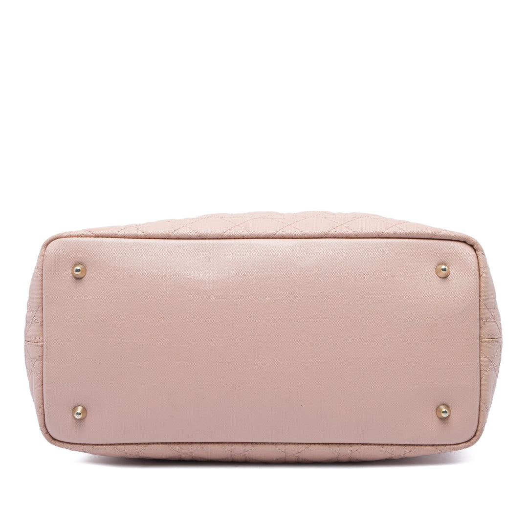 Dior Cannage Panarea Cabas Grand Toile enduite Rose – vue 3 – GABY PARIS
