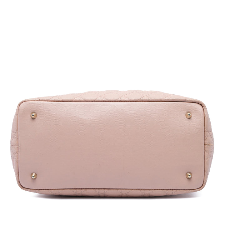 Dior Cannage Panarea Cabas Grand Toile enduite Rose – vue 3 – GABY PARIS