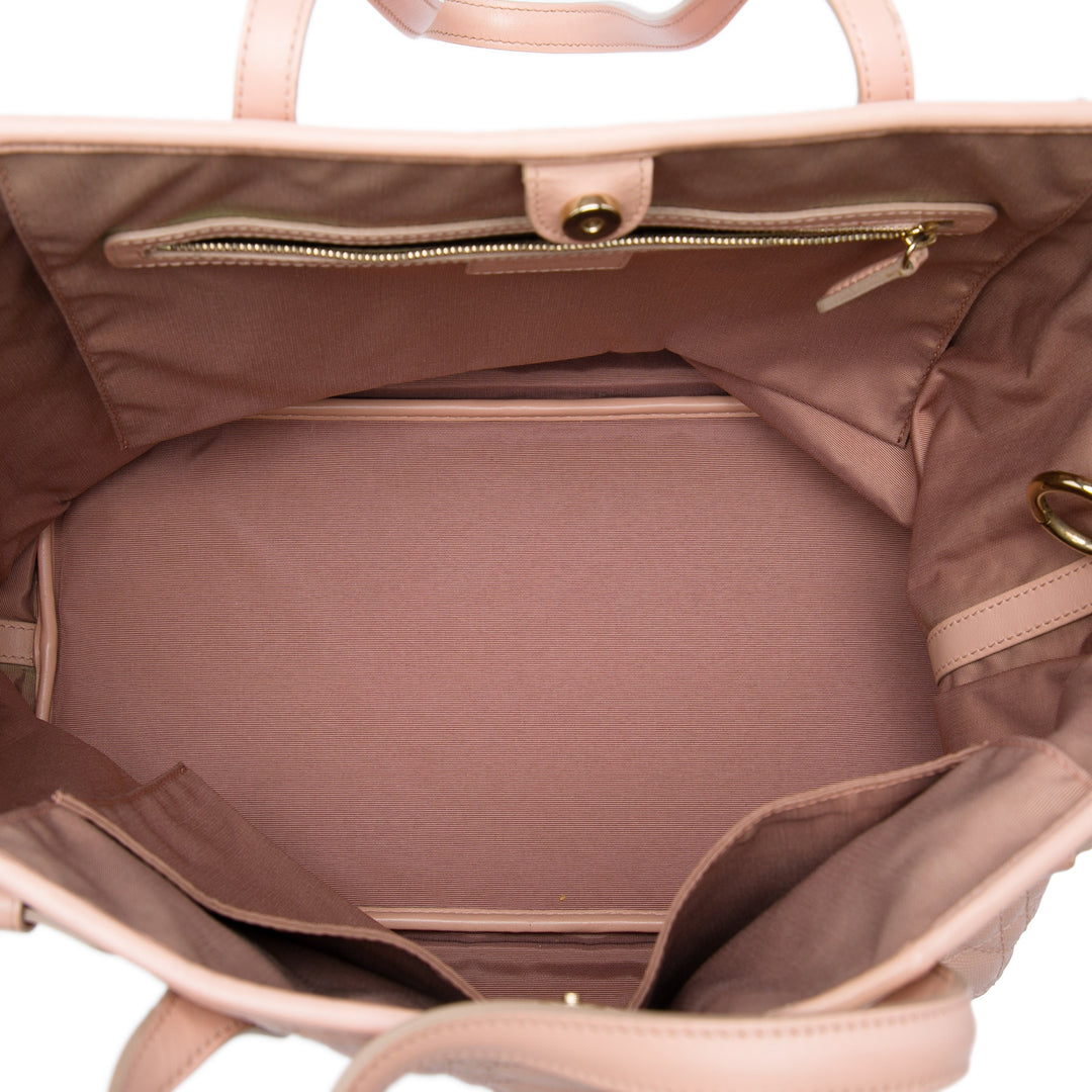 Dior Cannage Panarea Cabas Grand Toile enduite Rose – vue 4 – GABY PARIS