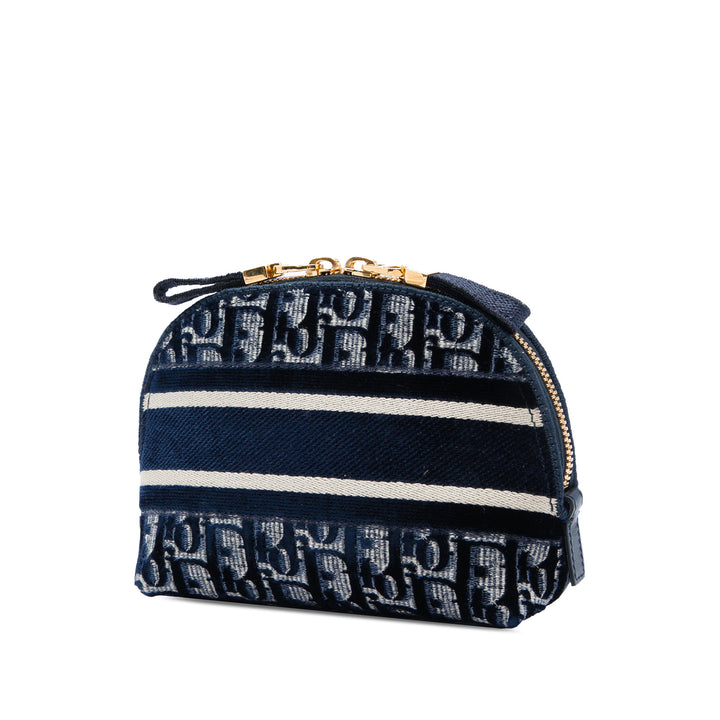 Dior brodé Trousse de maquillage Toile Oblique