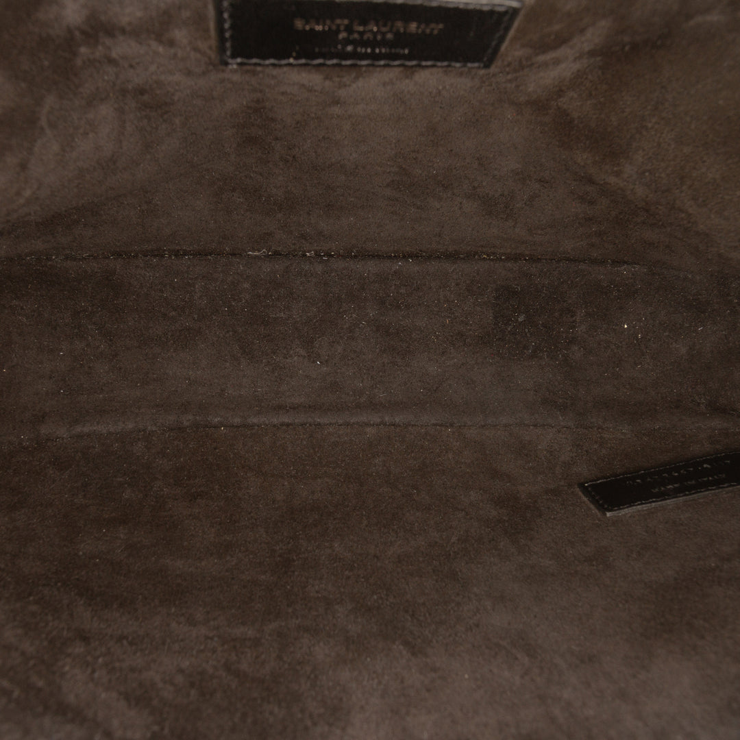 Saint Laurent Large Croc embossé Cuir Charlotte à rabat Sac