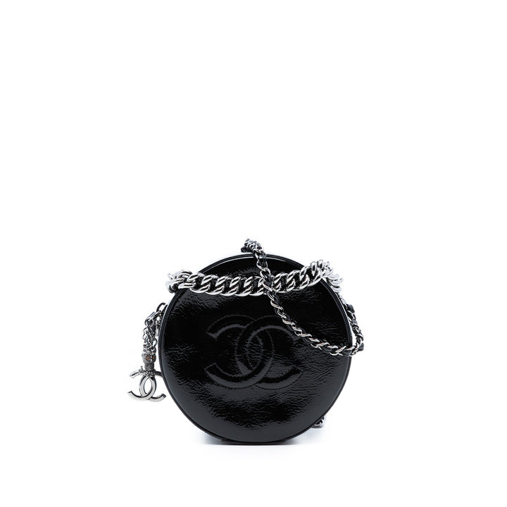 Chanel Cuir verni Rond As Earth Sac