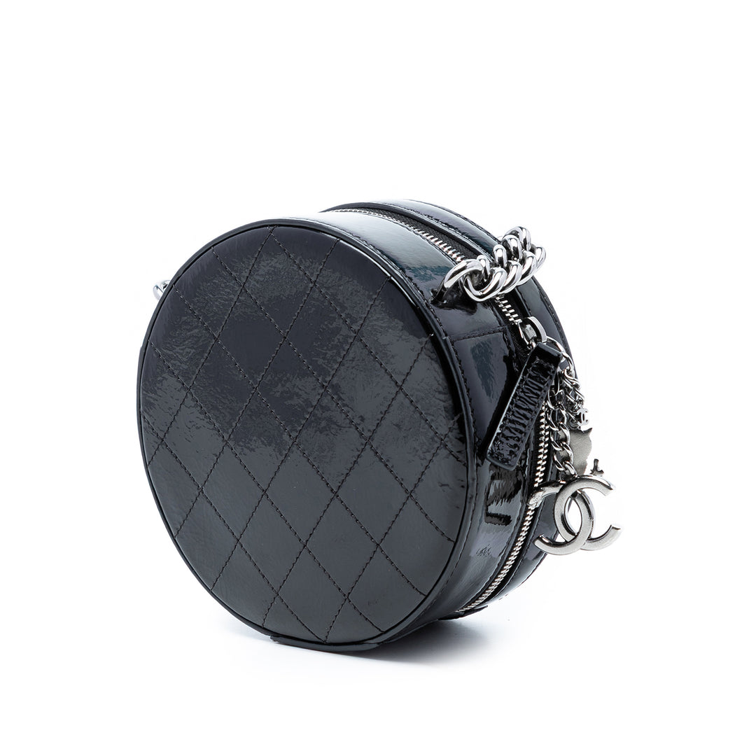 Chanel Cuir verni Rond As Earth Sac