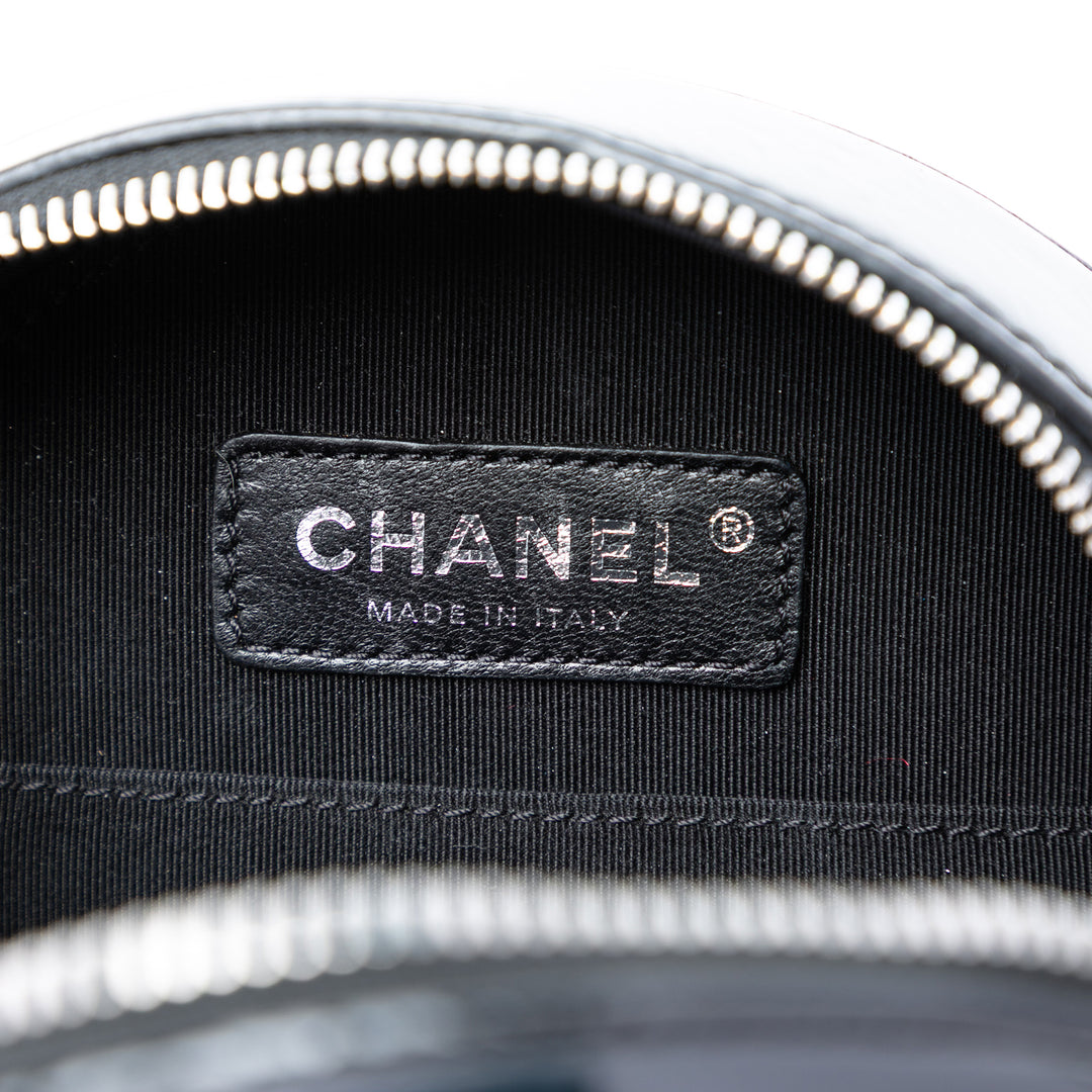 Chanel Cuir verni Rond As Earth Sac