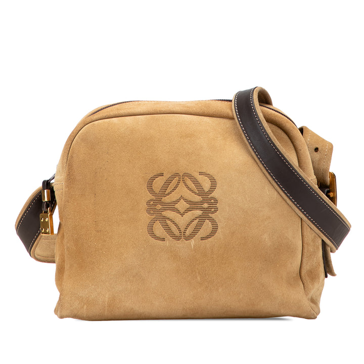 LOEWE Daim Anagram Sac porté croisé Marron