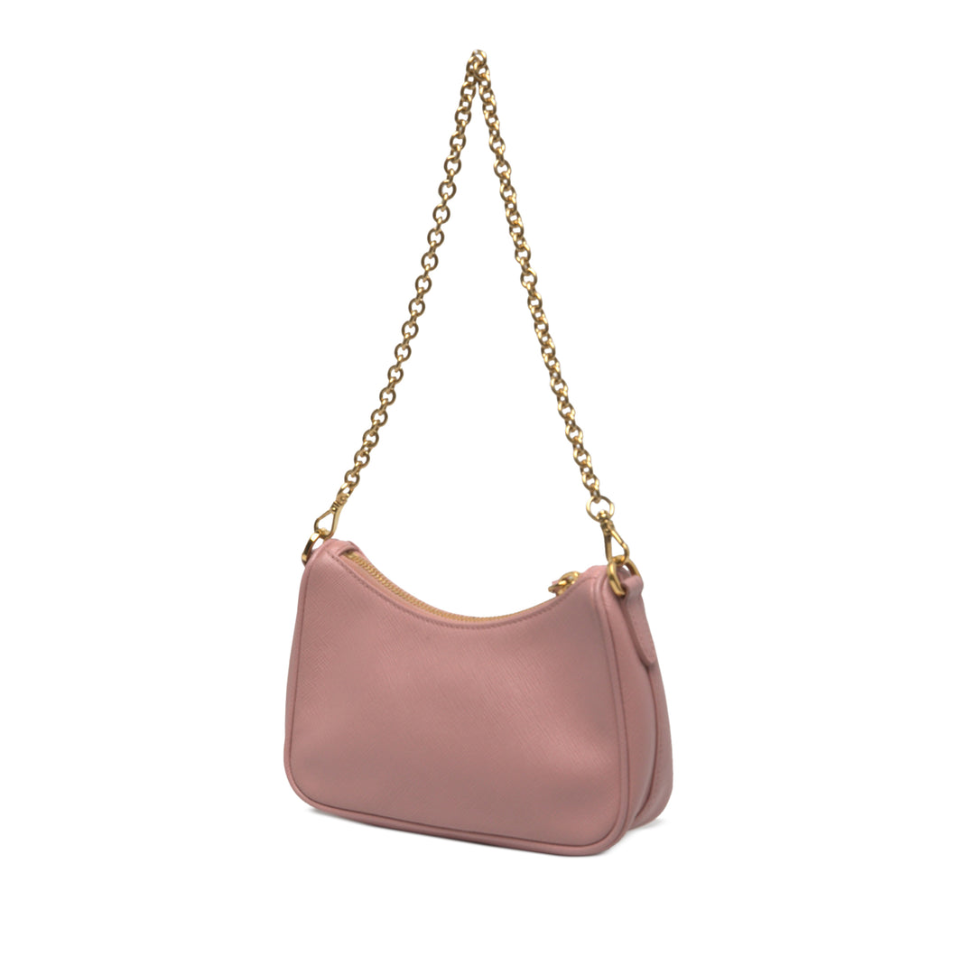 Prada Sac à main Re Edition 2005 Saffiano Mini Rose – vue 2 – GABY PARIS