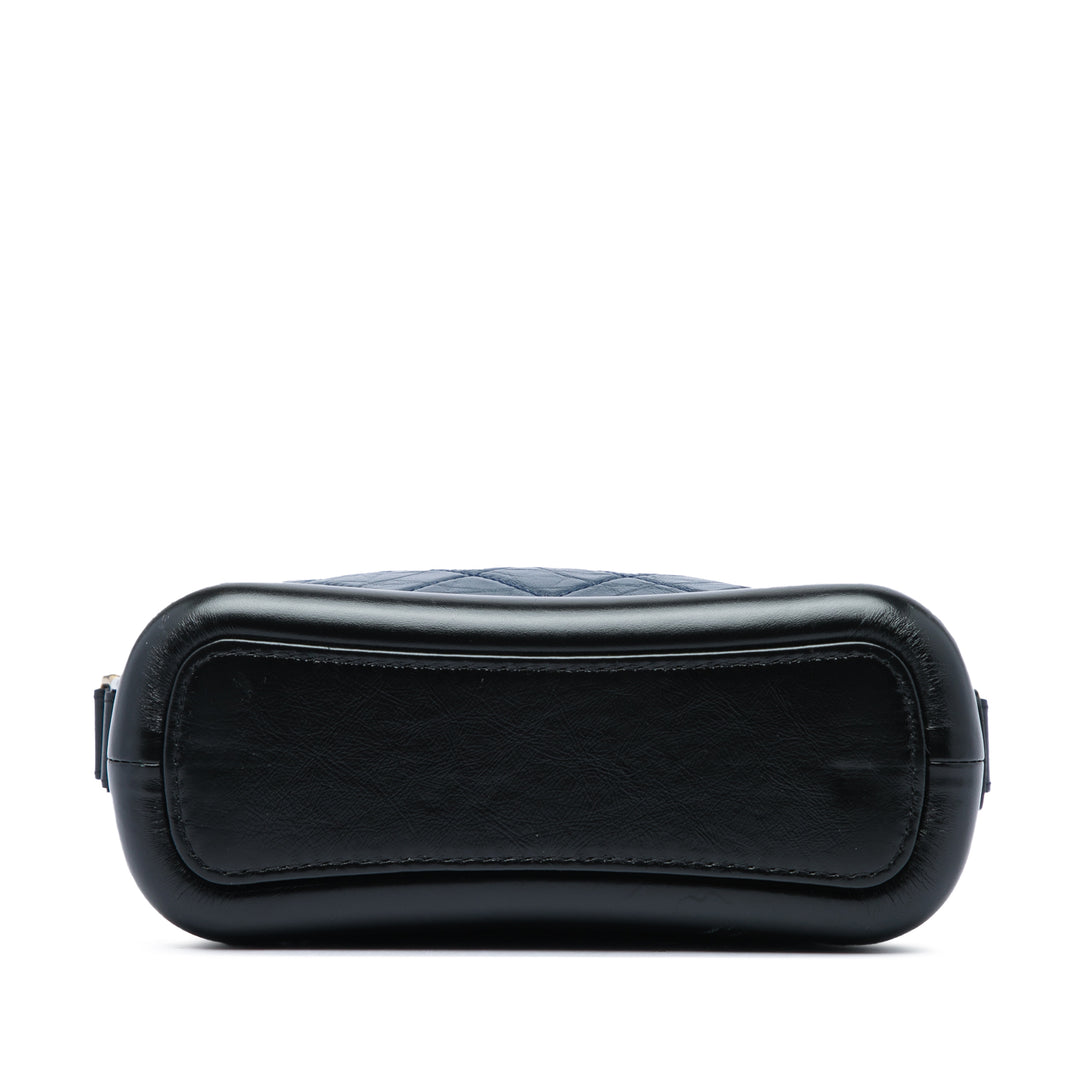 Chanel Bicolore vieilli Gabrielle Sac Petit Cuir de veau Noir