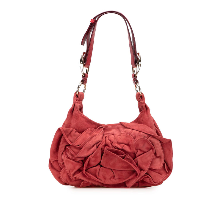 Suede Nadja Rose Shoulder Bag Red - Gaby Paris