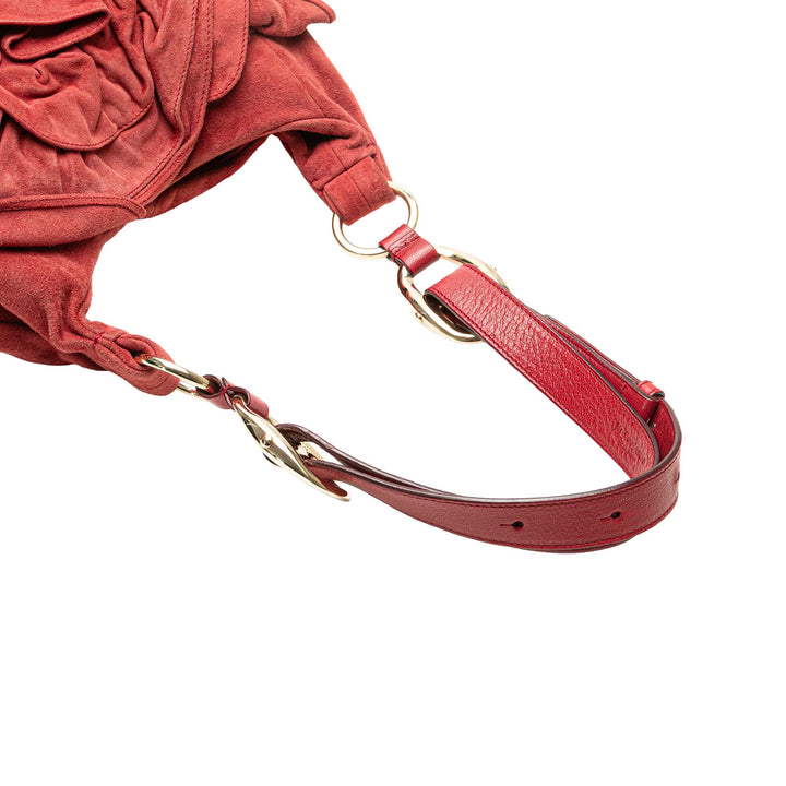 Suede Nadja Rose Shoulder Bag Red - Gaby Paris