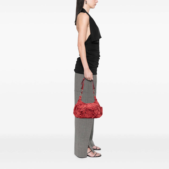 Suede Nadja Rose Shoulder Bag Red - Gaby Paris
