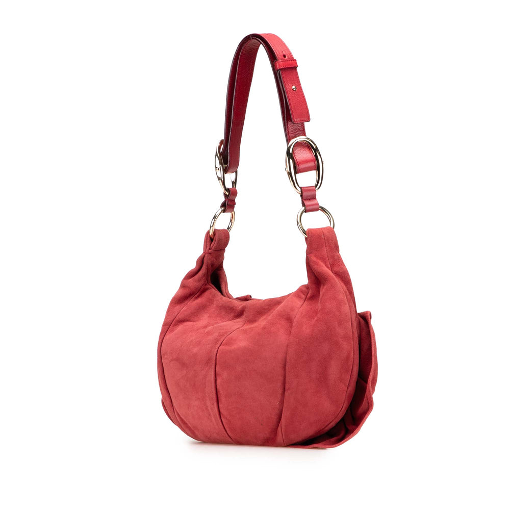 Suede Nadja Rose Shoulder Bag Red - Gaby Paris