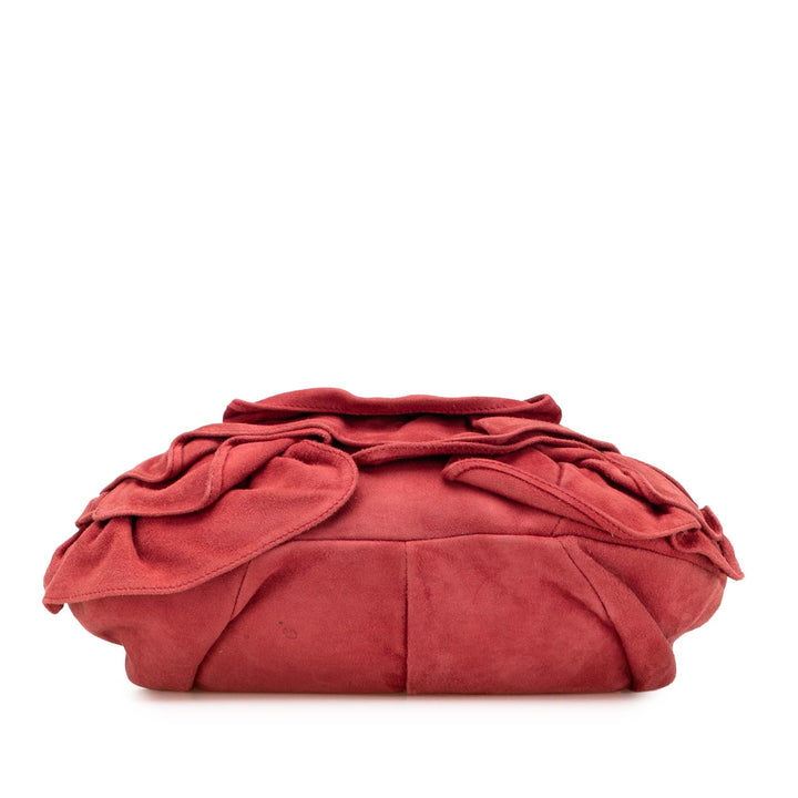 Suede Nadja Rose Shoulder Bag Red - Gaby Paris
